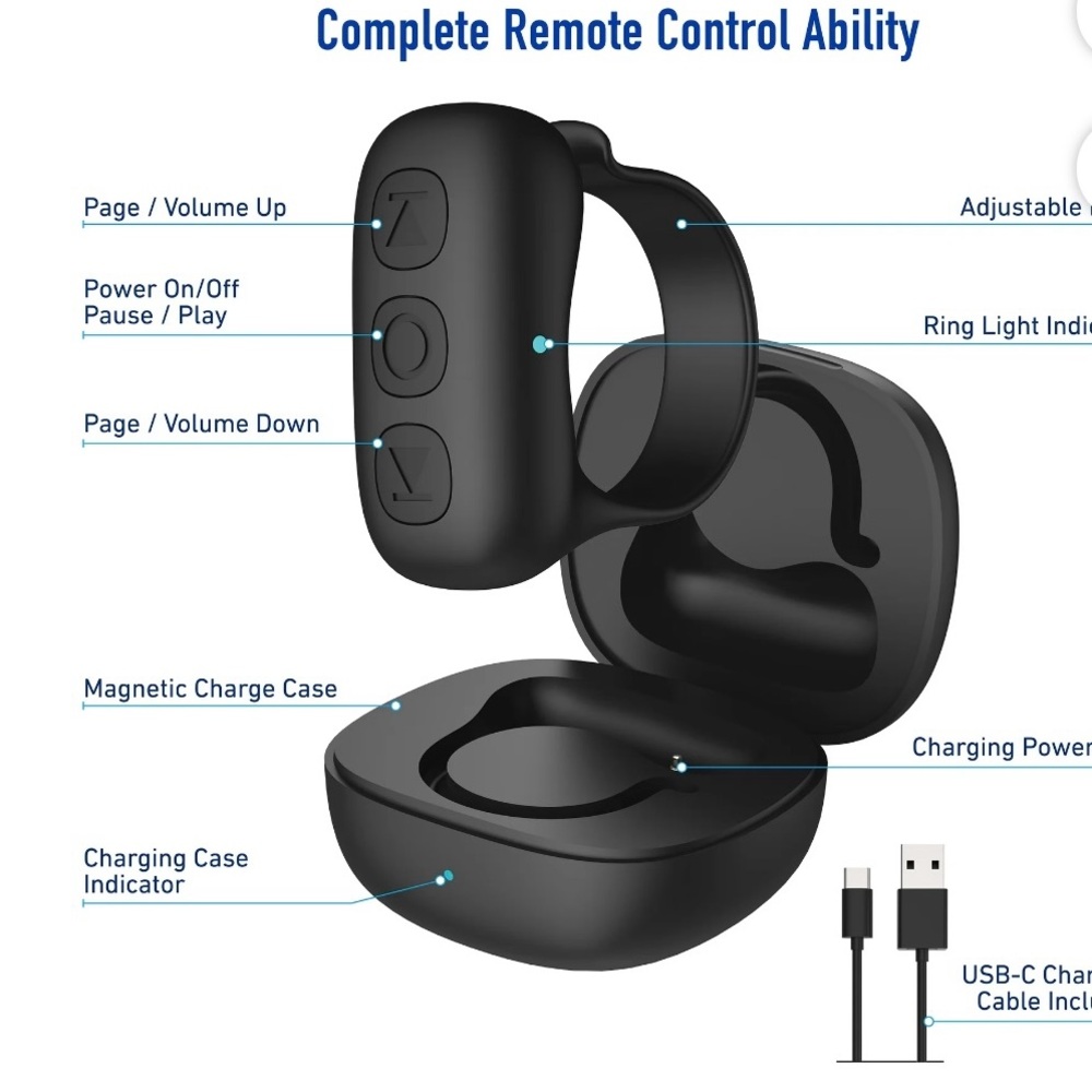 SoundSplay Smart Remote Ring, Bluetooth TikTok Strolling Ring - Picture 6 of 9